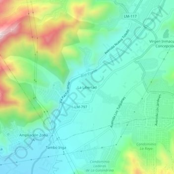 La Libertad topographic map, elevation, terrain