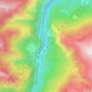 Eaux-Chaudes topographic map, elevation, terrain