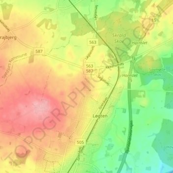 Segalt topographic map, elevation, terrain