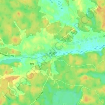 Edsbro topographic map, elevation, terrain