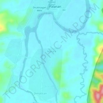 Marikit topographic map, elevation, terrain