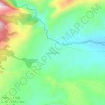 La Guajira topographic map, elevation, terrain