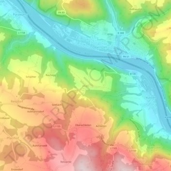 Hütt topographic map, elevation, terrain