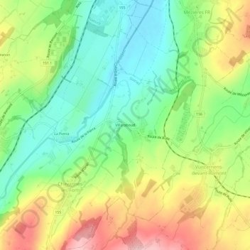 Villaraboud topographic map, elevation, terrain