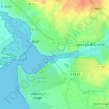 Village de la Rivière topographic map, elevation, terrain