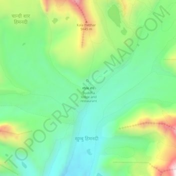 Gorak Shep topographic map, elevation, terrain