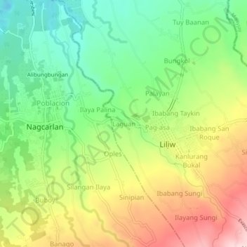 Laguan topographic map, elevation, terrain