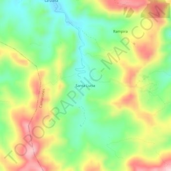 Santa Lucia topographic map, elevation, terrain