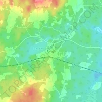Furusjö topographic map, elevation, terrain