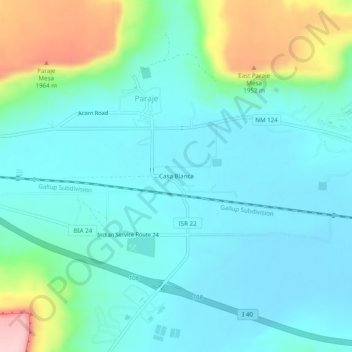 Casa Blanca topographic map, elevation, terrain
