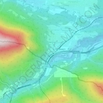 Unterthörl topographic map, elevation, terrain