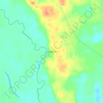 Gum Springs topographic map, elevation, terrain