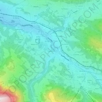 Neumoos topographic map, elevation, terrain