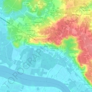 Sicard topographic map, elevation, terrain