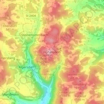 Hohenstein topographic map, elevation, terrain