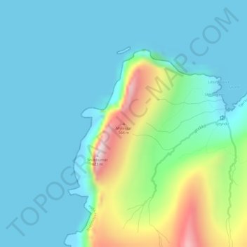 Mýlingur topographic map, elevation, terrain
