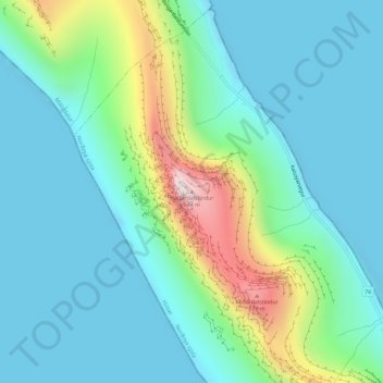 Hattardalstindur topographic map, elevation, terrain