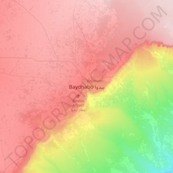 Baidoa topographic map, elevation, terrain