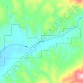 Aragon topographic map, elevation, terrain