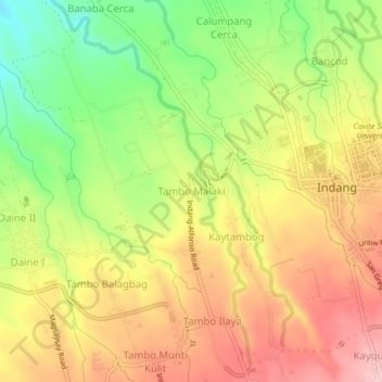 Tambo Malaki topographic map, elevation, terrain