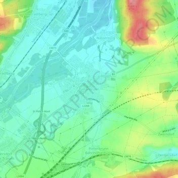 Pottenbrunn topographic map, elevation, terrain