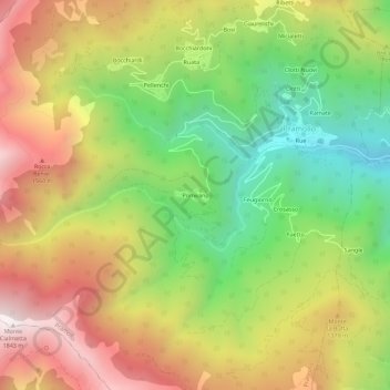 Pomeano topographic map, elevation, terrain