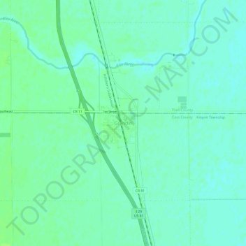 Grandin topographic map, elevation, terrain