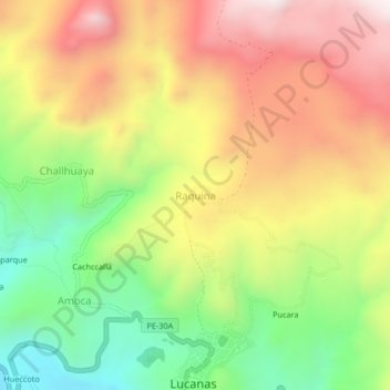 Raquina topographic map, elevation, terrain