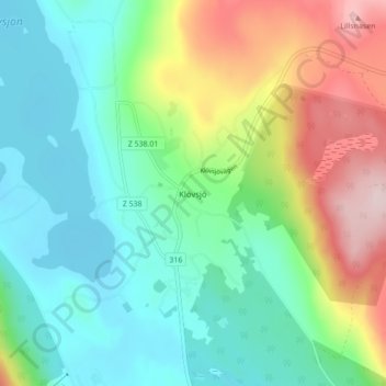 Klövsjö topographic map, elevation, terrain