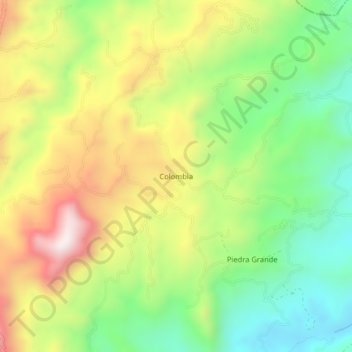 Colombia topographic map, elevation, terrain