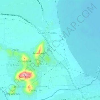 El Barrial topographic map, elevation, terrain