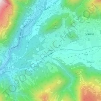 Fiorine topographic map, elevation, terrain