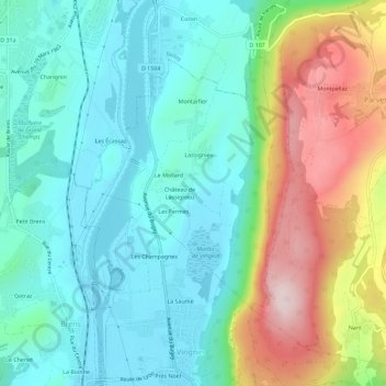 Le Revoiret topographic map, elevation, terrain
