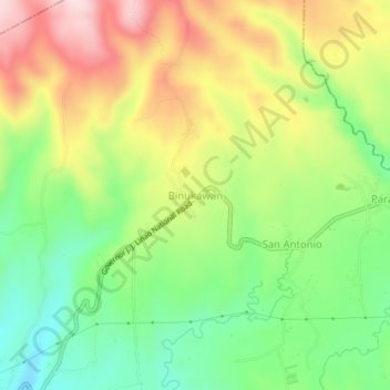 Binukawan topographic map, elevation, terrain