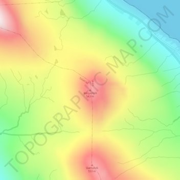 Borgarfelli topographic map, elevation, terrain