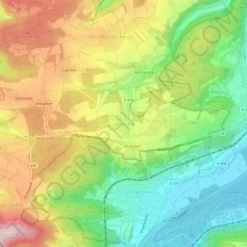Ursprung topographic map, elevation, terrain