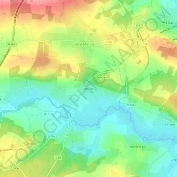Le Chat topographic map, elevation, terrain