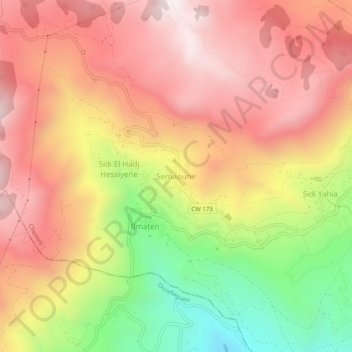 Semaoune topographic map, elevation, terrain