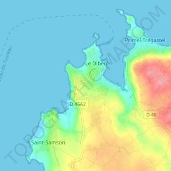 Kerven topographic map, elevation, terrain