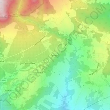 Camaldoli topographic map, elevation, terrain