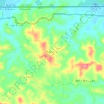Maspul topographic map, elevation, terrain