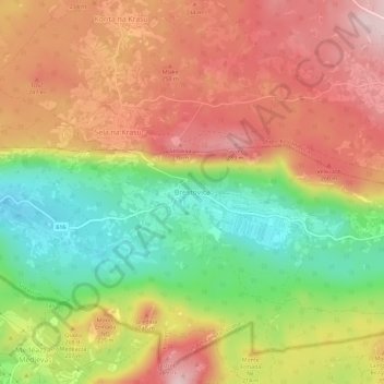 Brestovica topographic map, elevation, terrain