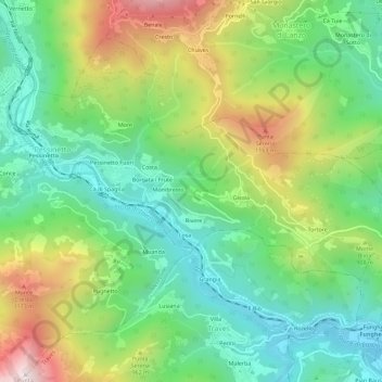 Maleggia topographic map, elevation, terrain