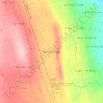 Tulwapkogos topographic map, elevation, terrain
