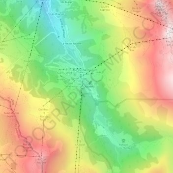 Le Châtelet topographic map, elevation, terrain