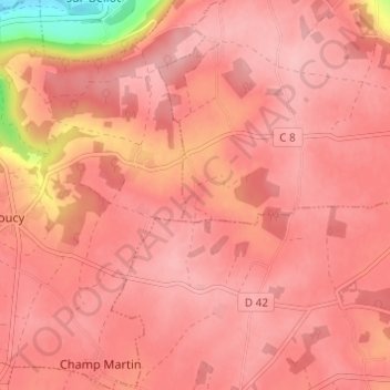 Le Corbier topographic map, elevation, terrain