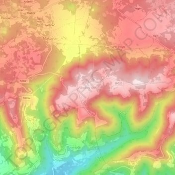 Visintini Monti topographic map, elevation, terrain