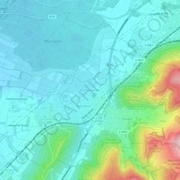 Wolfenweiler topographic map, elevation, terrain