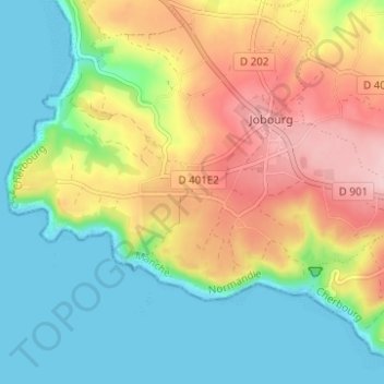 Hameau Dannery topographic map, elevation, terrain