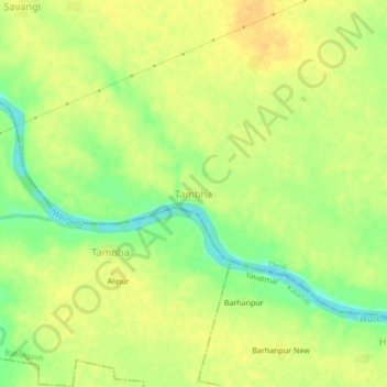 Tambha topographic map, elevation, terrain